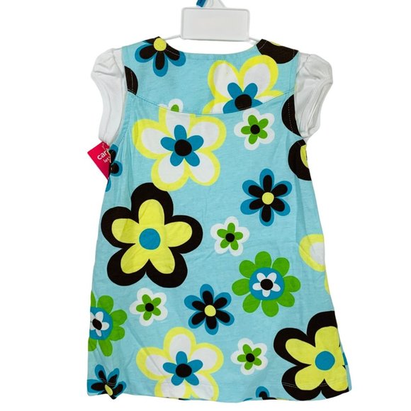 Carters Toddler Girls 24 Months Sundress Retro Style Tropical Floral Summer Play - Picture 2 of 8
